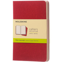 Zestaw 3 zeszytw MOLESKINE Cahier Journals, P, 9x14cm, gadki, 64 strony, cranberry red