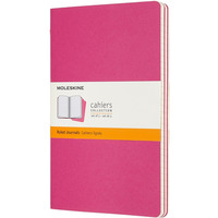 Zestaw 3 zeszytw MOLESKINE Cahier, L, 13x21cm, w linie, 80 stron, kinetic pink