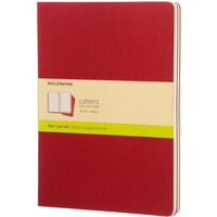 Zestaw 3 zeszytw MOLESKINE Cahier, XL, 19x25cm, gadki, 120 stron, cranberry red