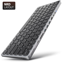 Klawiatura HMC-KB-NRD USB-C 5Gbps z wieloportowy hub 9in1, SD/microSD, 3x USB-A, HDMI 4K/60Hz, PD 100W, Audio, Nordic layout, 60cm USB-C kabel