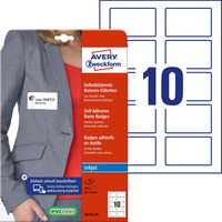 Samoprzylepny identyfikator J4785-20 80x50 20ark do zadruku, bia�e, foliowe, Avery Zweckform