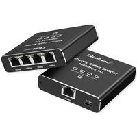 Rozdzielacz splitter Ethernet mini SWITCH 1x4 RJ45 | 1000Mb/s | USB-C | Aluminium