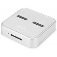 Stacja dokujca do dyskw SSD M.2 NVMe + M.2 SATA z czytnikiem kart SD-Express, USB-C, Srebrna
