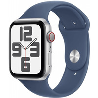 Watch SE GPS + Cellular, koperta 40 mm z aluminium w kolorze srebrnym z paskiem sportowym w kolorze denim - rozmiar M/L