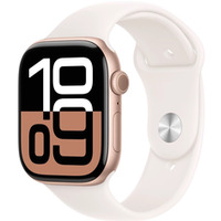 Watch Series 10 GPS + Cellular, koperta 46 mm z aluminium w kolorze rowego zota z paskiem sportowym w kolorze agodnego ru - rozmiar S/M