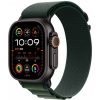 Watch Ultra 2 GPS + Cellular, koperta 49 mm z tytanu w kolorze czarnym z opask Alpine M w kolorze ciemnozielonym