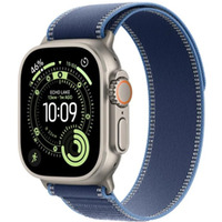 Watch Ultra 3 GPS + Cellular, koperta 49 mm z tytanu w kolorze naturalnym, opaska Trail w kolorze niebieskim/jaskrawoniebieskim - rozmiar S/M