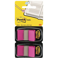 Zakładki indeksujące POST-IT (680-BP2EU), PP, 25, 4x43, 2mm, 2x50 kart., jaskraworóżowe