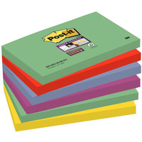 Bloczeksamoprzylepny POST-IT Super sticky (655-6SS-MAR), 127x76mm, 6x90 kart., paleta marrakesz (X)