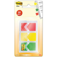 Zakładki indeksujące POST-IT (682-ARR-RYG), PP, 23, 8x43, 2mm, strzałka, 3x20 kart., mix kolorów, 3M-70006854726