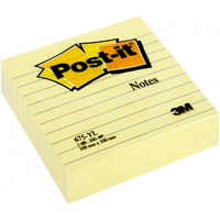 Bloczek samoprzylepny POST-IT w linie (675-YL), 100x100mm, 1x300 kart., żółty (X)