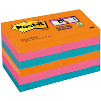 Bloczek samoprzylepny POST-IT Super Sticky (622-12SS-EG), 47, 6x47, 6mm, 12x90 kart., paleta Bangkok