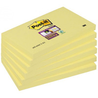 Bloczek samoprzylepny POST-IT Super Sticky (655-6SSCY-EU), 127x76mm, 6x90 kart., żółty (X)