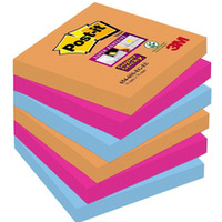 Nowy indeks blk2680 Bloczek samoprzylepny POST-IT Super Sticky (654-6SS-EG), 76x76mm, 6x90 kart., bangkok, 3M-70007011870