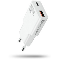 Ładowarka sieciowa SUPER SLIM QC 3.0 30W 1XUSB 1XUSB-C biała SC-380Q