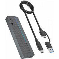 Obudowa dysku IB-1826MCL-CU31 M.2 NVMe i SATA obudowa, RGB lighting, USB 3.2 Gen 2, 10 Gbps