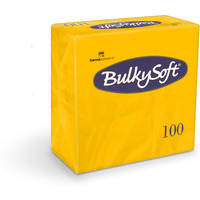 Serwetki papierowe BulkySoft dwuwarstwowe 40x40 składane 1/4 kolor żółty słoneczny (100) 32078