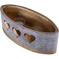 Lampion owal DONAU HOME Golden Heart, 270x95mm, grafitowy