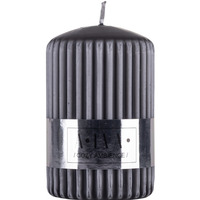 Świeca słupek ryflowana DONAU HOME Alva, 60x90mm, antracyt