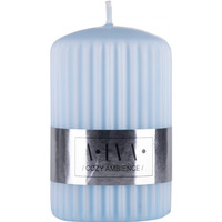 Świeca słupek ryflowana DONAU HOME Alva, 60x90mm, błękitny