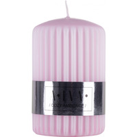 Świeca słupek ryflowana DONAU HOME Alva, 60x90mm, różowy