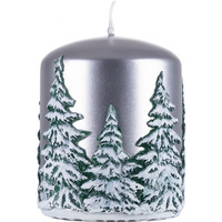 Świeca słupek DONAU HOME Frozen Dreams, 70x90mm, srebrny