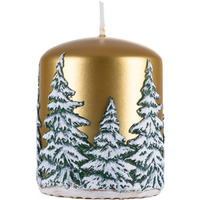 Świeca słupek DONAU HOME Frozen Dreams, 70x90mm, złoty