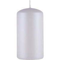 �wieca s�upek DONAU HOME Standard Lakier, 60x115mm, bia�y metaliczny mat