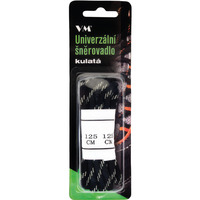 Sznurowadła VM FOOTWEAR, okrągłe, 125 cm, czarno-szare