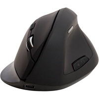 Myszka ergonomiczna bezprzewodowa pionowa Q-CONNECT, 6-przyciskowa z akumulatorem, dla praworęcznych, czarna