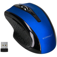 Myszka bezprzewodowa Q-CONNECT, 4-przyciskowa, oburęczna, 2xAAA, niebieska