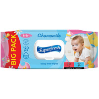 Chusteczki nawilżane dla dzieci SUPERFRESH, z klapką, 120 szt