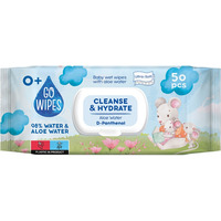 Chusteczki nawilżane dla dzieci GOWIPES, z wodą aloesową i d-pantenolem, 50 szt