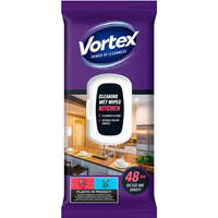Chusteczki nawilżane VORTEX, do kuchni, z klapką, 48 szt
