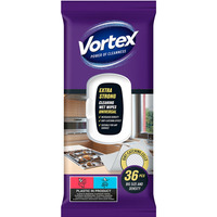 Chusteczki nawilżane VORTEX, uniwersalne, extra strong, z klapką, 36 szt