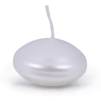 �wieca p�ywaj�ca pastylka DONAU HOME, lakierowana, 48x28 mm, 12 szt., bia�a per�a