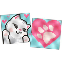 Diamentowa mozaika na naklejce IDEYKA, 9x9 cm, kids, bia�e �apy, 2 szt