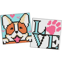 Diamentowa mozaika na naklejce IDEYKA, 9x9 cm, kids, uroczy ma�y piesek, 2 szt