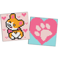 Diamentowa mozaika na naklejce IDEYKA, 9x9 cm, kids, corgi, 2 szt