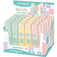 Klej w sztyfcie KEYROAD Jelly Gel, przezroczysty, 9g, display, mix kolor�w