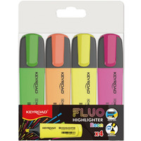 Zakre�lacz KEYROAD Fluo Neon, 1-5 mm, 4 szt., etui, mix kolor�w