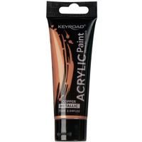 Farba akrylowa KEYROAD, metaliczna, 75ml, tubka, miedziana