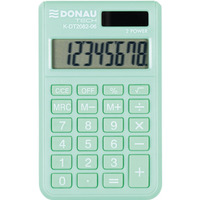 Kalkulator kieszonkowy DONAU TECH, 8-cyfr. wy�wietlacz, wym. 97x60x10 mm, jasnozielony