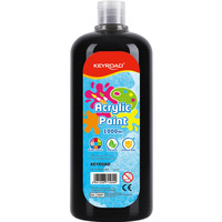 Farba akrylowa KEYROAD, 1000ml, butelka, czarna
