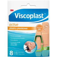 Plastry VISCOPLAST Active, piankowe, 2 rozmiary, 8 szt., kopertka