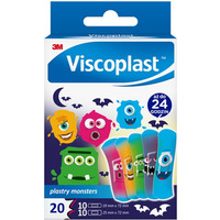 Plastry dzieci�ce VISCOPLAST Monsters, 2 rozmiary, 20 szt., pude�ko