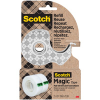 Dyspenser ta�my SCOTCH, ze stali nierdzewnej + 2x ta�ma Magic? 19mm x 13, 9m, srebrny