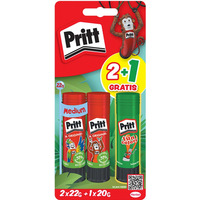 Klej w sztyfcie PRITT, 2x22g + 1x20g neon, blister, mix kolor�w