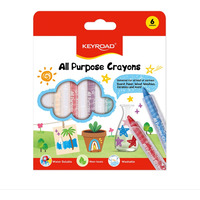 Kredki KEYROAD, do wszystkich powierzchni, zmywalne, 6 szt., mix kolor�w