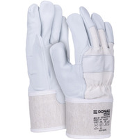 R�kawice robocze DONAU SAFETY DS-DOKGOAT, doker, sk�ra kozia, rozm. 10, 5/XL, szaro-bia�e